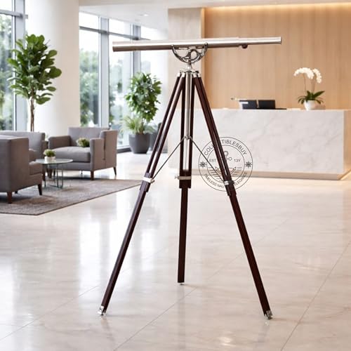 Télescopio Vintage con Trípode de Madera Ajustable 65" miniatura 2