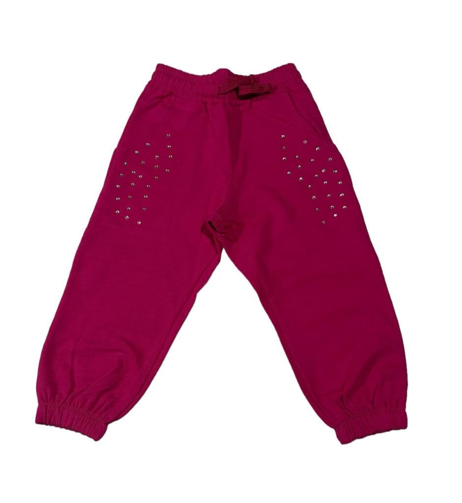 Yours tuta 2 pezzi da bambina, felpa con zip e cappuccio + pantalone, tuta lilla e fuxia over con polsini e strass