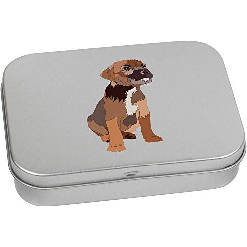 Azeeda 110mm 'Border Terrier Puppy' Metal Hinged Tin/Storage Box (TT00132697)