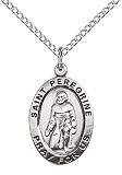 Jewels Obsession St. Peregrine Pendant | Sterling Silver St. Peregrine Pendant - 18" Chain - Made In