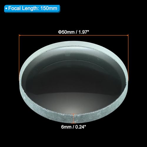 Image of PATIKIL 6 inch (150mm) Focal Length Double Concave Lens, 3 Pack 50mm Diameter 6mm Height Glass Optically Polished Round Edges Lens for Physics Experiment, Clear