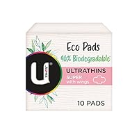 U by Kotex Eco Ultrathin Pads Super with Wings 10 Count