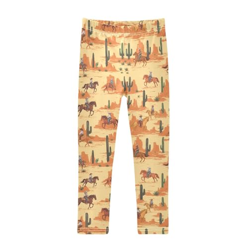 Wusikd Cowboys Girls' Leggings Toddler Doodles Kids Yoga Pants Dance Active Tights 4T