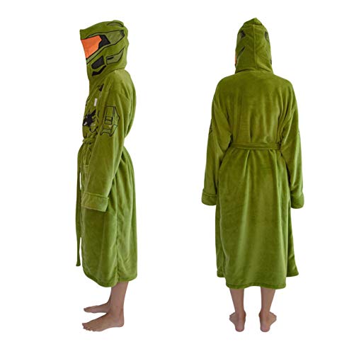 Halo Infinite Master Chief Hooded Bathrobe for Men And Women | Soft Plush Spa Robe | Lightweight Fleece Housecoat With Belted Tie | One Size Fits Most Adults2