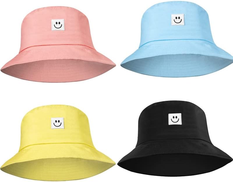 Smiling Face Bucket Hat Cute Bucket Cap Beach Sun Hat Summer Travel Bucket for Women Men