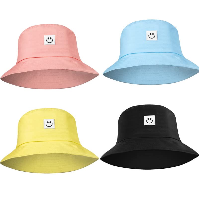 Smiling Face Bucket Hat Cute Bucket Cap Beach Sun Hat Summer Travel Bucket for Women Men
