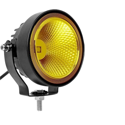 �o�C�N �n���Q�� �ɓK������2�� 12V 24V LED��Ɨp �I�t���[�h�p 4�C���` ���E���h�X�|�b�g���C�g �t�H�O�����v �I�[�g�o�C�p(4 inch Flood-yellow)