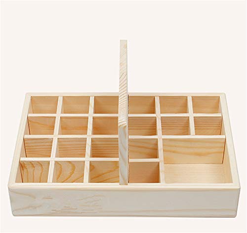 PhantomSky 21 Löcher Holz Organizer Aromatherapie Geschenk-Box Halter Ätherische Öle Flaschen Aufbewahrung Display Regal… – Bild 3