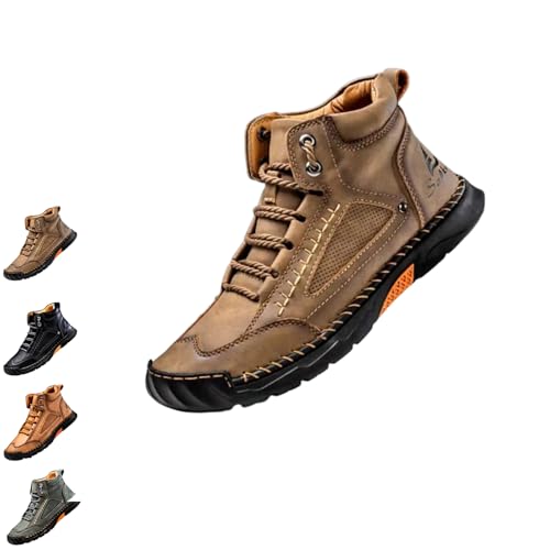 Sawbehind Men's Comfortable Handmade Leather Boots,Men'S Waterproof Handmade Boots, For Outdoor, Hiking, Travel, Sports