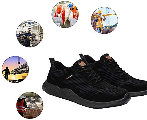 Veiligheidsschoenen Heren Dames Lichtgewicht Stalen Neus Trainers Lekvrije Ademende Werksneakers - Image 8