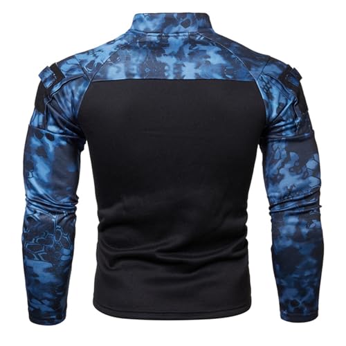 New Shirt Men Spring Fall Uniform Camouflage Hoodie Camo Sweatshirt Long Sleeve(Black,Medium)4