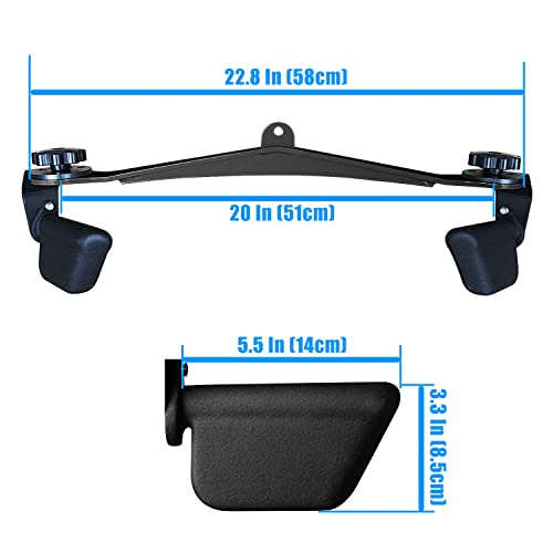 Image of Adjustable Lat Pull down Bar, Cable Machine Attachments for Gym, Home Gym Fitness T-bar Row Pulldown Attachments, Lat Pull Down Machine Wide Grip Neutral Grip Handle