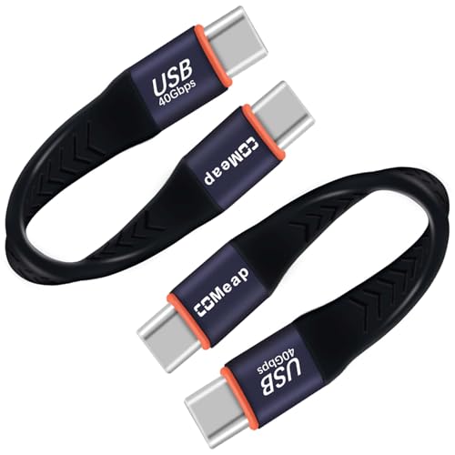 Evita enredos con el cable USB C corto de 40Gbps plano, carga de 100W para Steam Deck y laptop