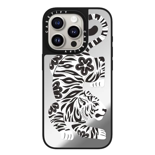 CASETiFY Magsafe Ή~[ iPhone 15 Pro P[X [ː / 1.5m̗NA / Magsafe ɑΉ] - Silver Tiger - Vo[ (ubNop[)