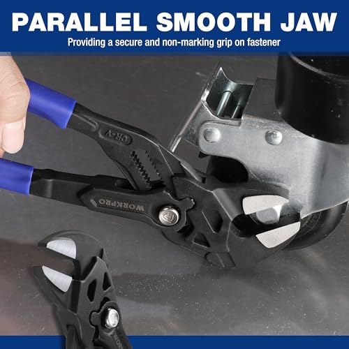 Image of WORKPRO Pliers Wrench Set, 7 & 10-Inch CR-V Construction Wrench Pliers