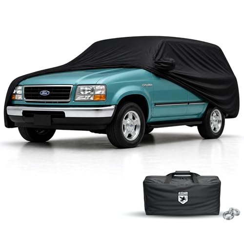 Image of Scratch Resistant Indoor SUV Cover with Warranty Compatible with Ford 2011-2018 Explorer - Black Satin Ultra Soft Material SUV Cover SUV Accessories