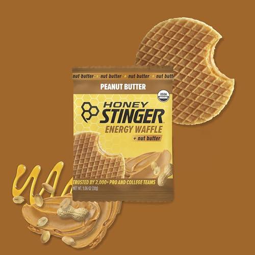 Honey Stinger Organic Peanut Butter Energy Waffle Variety Pack, 6 Pack Each of Peanut Butter, PB Chocolate and PB Strawberry, Nutritious Stroopwafel Snack for Exercise, Endurance and Performance