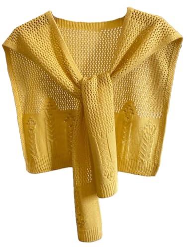 Women's Knitted Knotted Shawl Wraps Hollow Solid Cape Casual Travel Scarf Shoulder Tops Spring Summer Fall