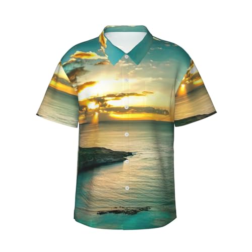 Chemise hawaïenne homme manches courtes imprimé tropical imprimé hawaïen