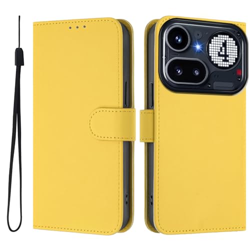 �X�}�z�P�[�X �Ή��@�� for Nothing Phone (4a) Pro �X�}�z�P�[�X�y�J�[�h�z���_�[�E�E�H���b�g�E�}�O�l�b�g�o�b�N���E�t���b�v�E�X�^���h�@�\�t���zYellow