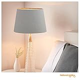 National Lighting Modern Lampshade Grey Linen Effect Fabric Lampshades - 8-Inch Tapered Light Shade - 40W 240V Incandescent or LED E14 Golf (Not Included) - Image 6