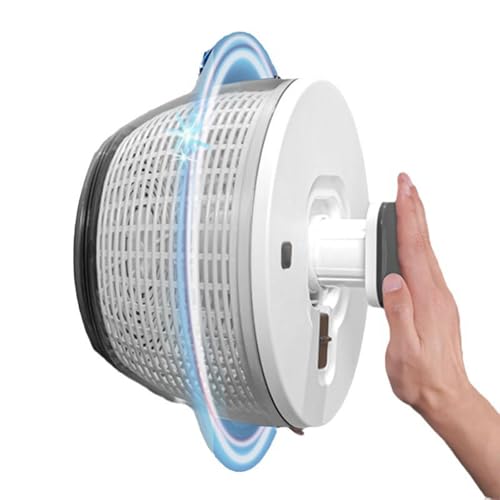 Oxxggkao Centrifugador de ensalada con cesta extraíble, colador manual de frutas y verduras, deshidratador para cocina