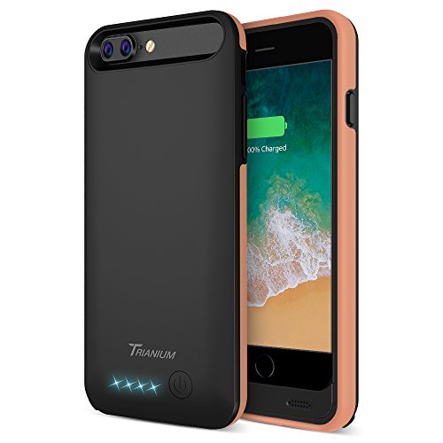 iPhone 8 Plus / 7 Plus Battery Case, Trianium Atomic Pro 4200mAh Extended Battery Charging Case Compatible with Apple iPhone 7 Plus and iPhone 8 Plus (5.5”) [ Black Signature] Power Juice Bank Case