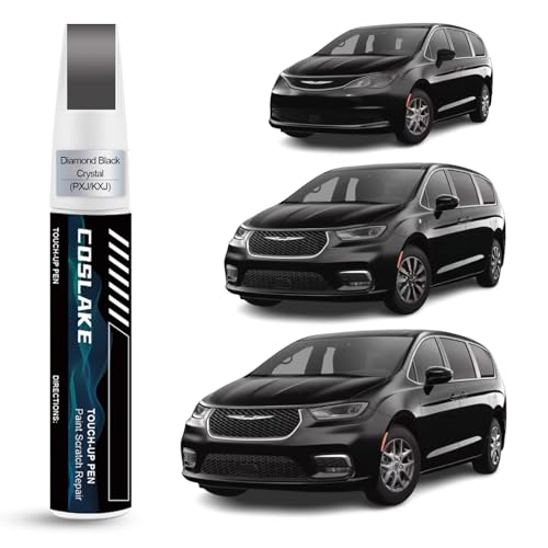COSLAKE Car Touch Up Paint(Diamond Black Crystal(PXJ/KXJ)) for Chrysler, Car Paint Scratch Repair Kit, Quick & Easy Solution to Repair, 2 in 1 Scratch Remover Pen with 2PCS Disposable Micro Applicators