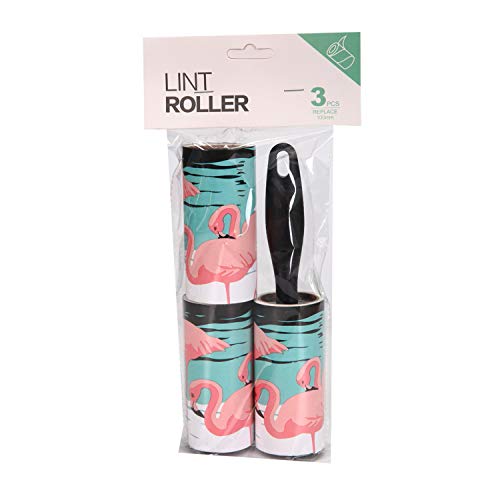 Image of House of Quirk Lint Rollers - Reusable Sticky Lint Roller Picker Cleaner, Easy-Tear Fighter Pet Hair Sheets 10cm, Set of 3 Rolls 180 Sheets