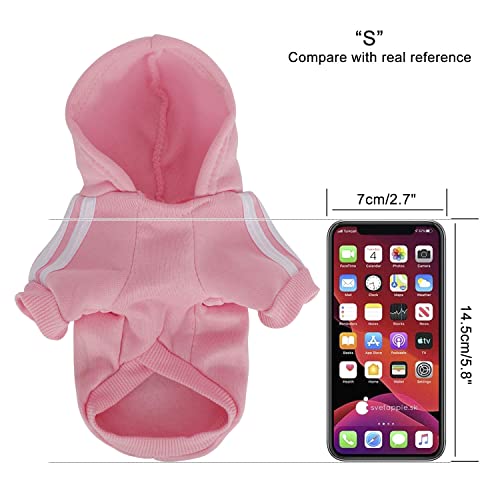 QiCheng&LYS Hunde Hoodie,Kleine Hunde Strickpullover Wintermantel Für Kleine Hunde (Rosa, S)