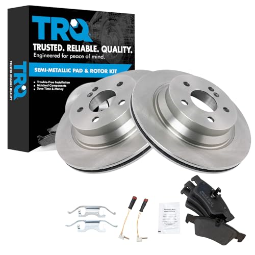Image of TRQ Rear Brake Pad and Rotor Set Semi Metallic Vented Rotors Compatible with 2003-2005 E320 2003-2006 E500 2006 CLS500 2006-2016 E350 2007-2009 E550 2007-2011 CLS550 2013-2016 E400 2015-2016 CLS400