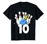 Kinder Bowling Geburtstag 10 Bowling Thema 10 Geburtstag Outfit 10 T-Shirt