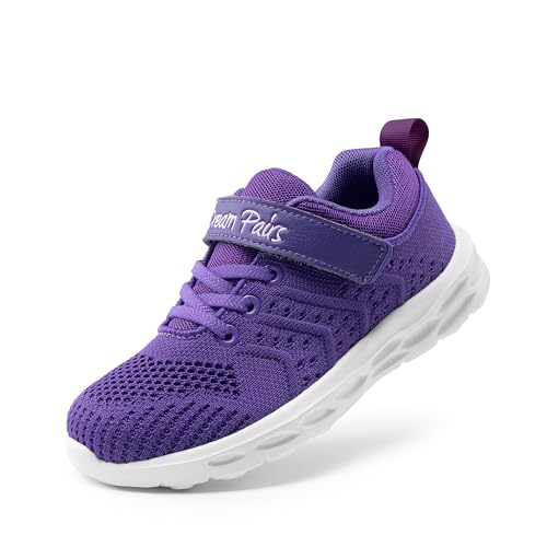 DREAM PAIRS Boys Girls Shoes Kids Tennis Footwear EZ-Ons GoGetters Running Athletic School Sneakers for Little/Big Kid 10 Toddler Purple