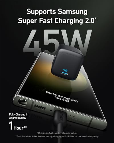 Anker 45W USB-C Ace Ladegerät, unterstützt ultraschnelles Laden 2.0 für Samsung Galaxy S22/S22 Ultra/S222+… – Ansicht 2