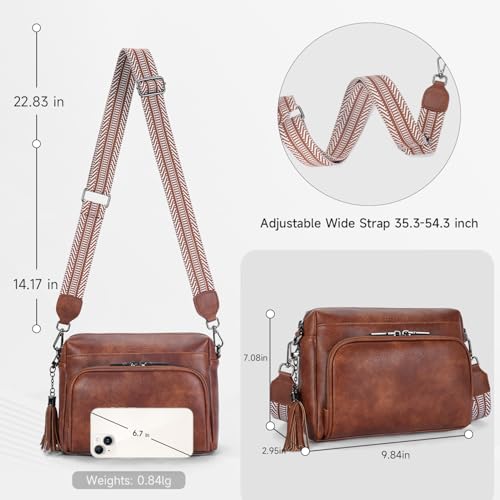 Crossbody Bags for Women Lightweight Vegan Leather Crossbody Shoulder Bag Phone Purse with Adjustable Guitar Strap3
