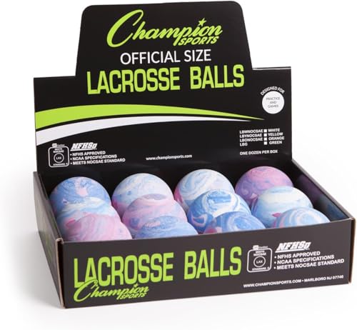 Balles de crosse de 6,3 cm Champion Sports multicolores pour clubs et entraînements