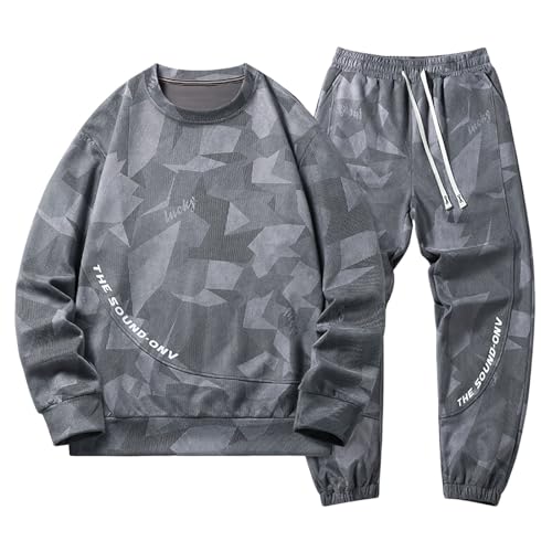 Generisch Chándal deportivo para hombre, traje, chándal de entrenamiento, chándal de dos piezas, sudadera, sudadera con capucha + pantalones de jogging, traje de deporte, traje de ocio, traje