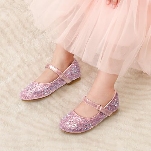 DREAM PAIRS Girls Dress Shoes Mary Jane Flats,Pink,9 Toddler by DREAM PAIRS - Used condition - Image 2