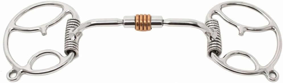 CHALLENGER Horse Stainless Steel Mouth D-Ring Comfort Snaffle Bit Copper Rollers 35312v