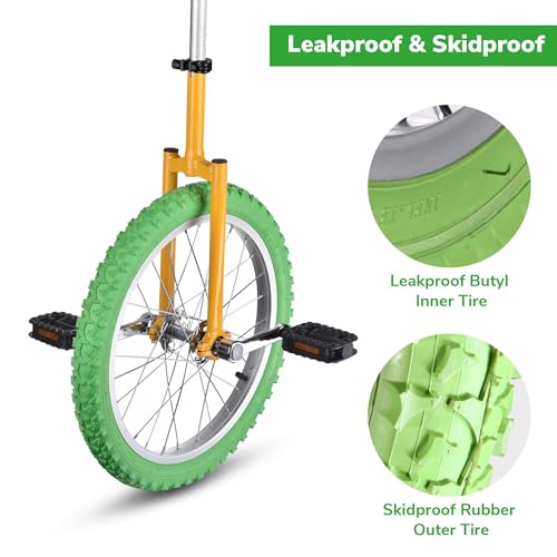 Image of AW 16 /18 /20 /24 Inch Wheel Outdoor Unicycle Adjustable Seat Exercise Bicycle Fit Adults Kids Outdoor Sports Fitness Exercise, for Choice