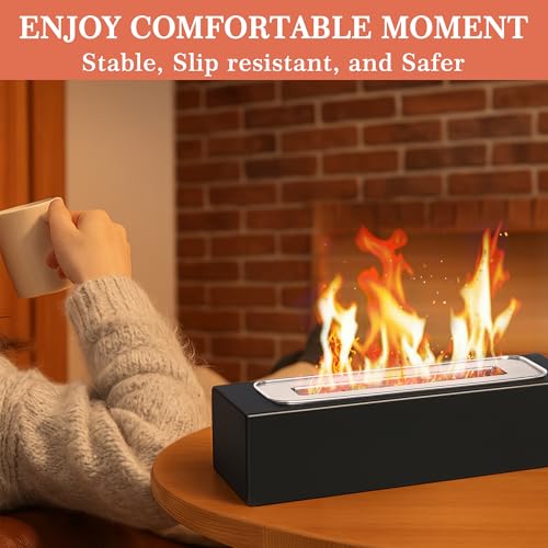 Tabletop Fire Pit with Smores Kit, Table Top Firepit Smores Maker, Portable Outdoor Fireplace Tabletop Decor Home Patio Balcony Backyard Gifts for Mom Dad Men - White Elephant Unique Gift, Black - Thumbnail 5