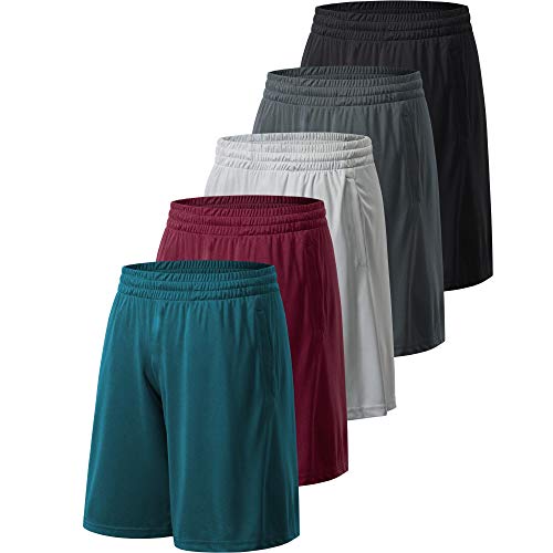 Profectors Men's Athletic Shorts with Pockets and Elastic Waistband Quick Dry Activewear Workout Shorts for Men