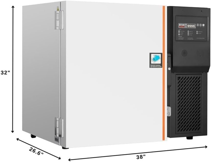 Pemberly Row -86°C Undercounter Medical Freezer, 4 Cu. Ft. Capacity, Stackable Design, Stainless Steel Shelves, Digital Temperature Control, Ultra Low Temp for Laboratory or Medical Storage