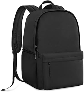 HEEYA Classic Basic Backpack Lightweight Backpack for Travel Work Daily, Black, Daypack Backpacks