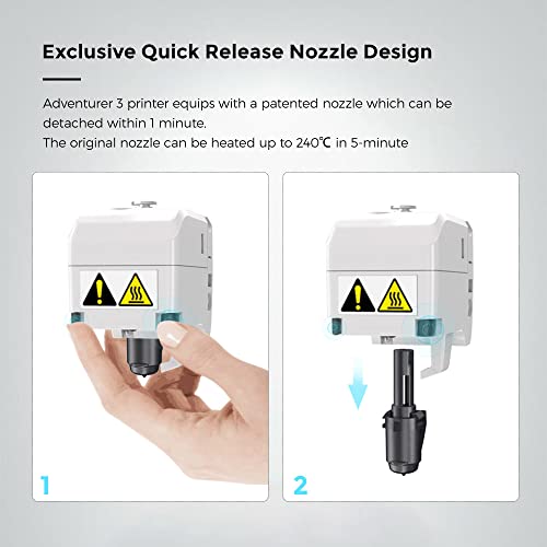 Flashforge Adventurer 3 3D Printer Limited Edition, With 4 Removable Nozzle Assembly And 2 Building Plates, Built-In Hd Camera And Leveling-Free Printer #TOP3