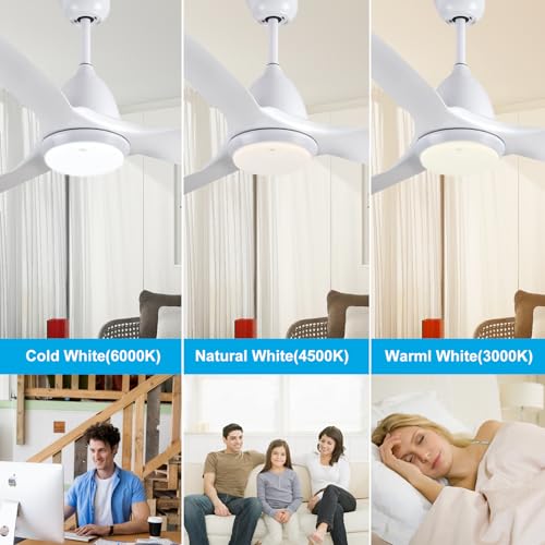 TCL-52-Inch-Ceiling-Fan-with-Lights-and-RemoteLow-Profile-Flush-Mount-Ceiling-Fan-with-Lights-Modern-Ceiling-Fan-with-Light-Fixture-KitFarmhouse-Outdoor-Bedroom-White-Ceiling-Fan-with-LED-Lights