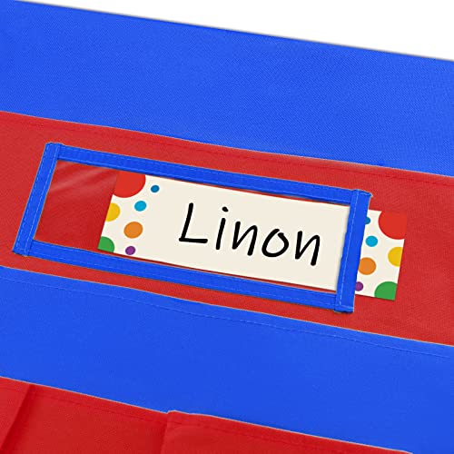 VNOM – Tabela de bolso com compartimento para etiquetas de identificação para cadeiras de escola e e