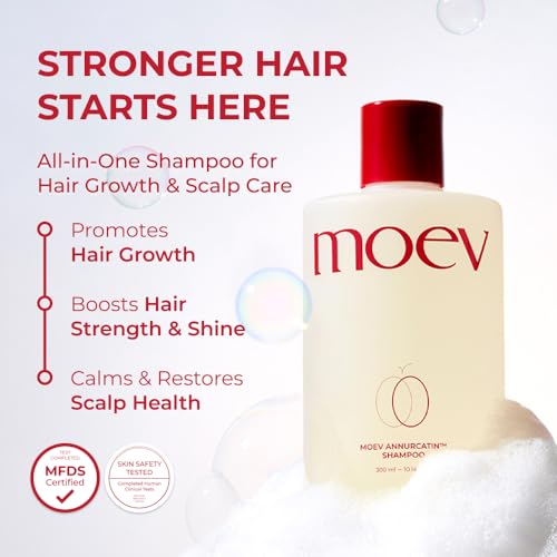 Image of MOEV ANNURCATIN Shampoo and Conditioner Set for Men and Women, Korean Biotin Hair Growth Volumizing Shampoo, Paraben-Free Natural Apple Wash-Off Hair Mask, Rose Thickening for Damaged Hair