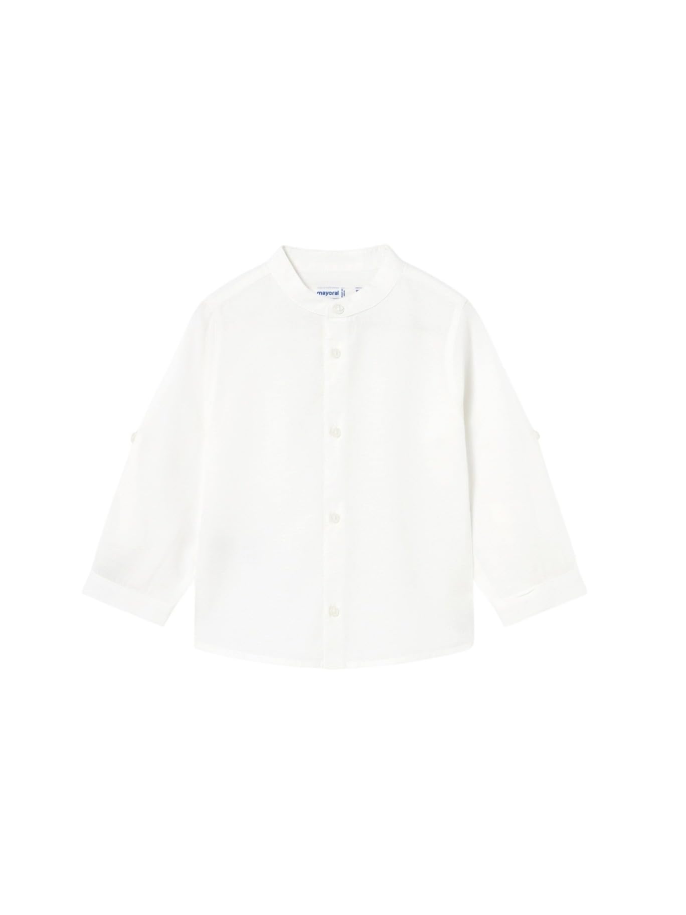 Mayoral Camicia m/l Lino Collo corean per Bimbo Bianco