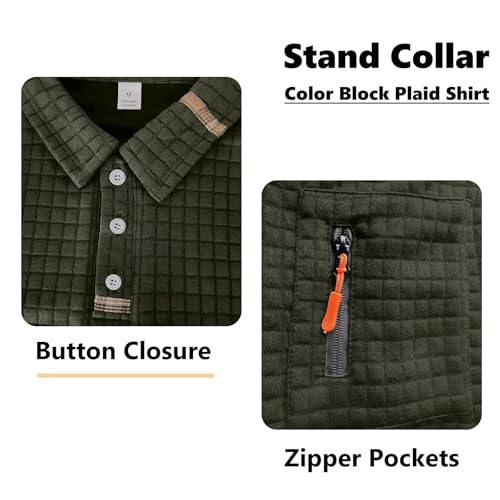 Camiseta polo de manga larga para hombre, cuello con botones, ajuste slim, ideal para golf, trabajo y ocasiones casuales miniatura 3